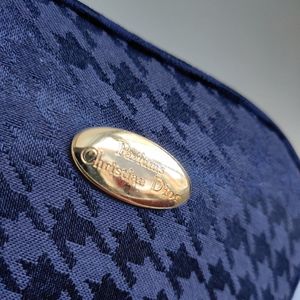 New Dior Houndstooth Blue Satin cosmetic bag ♥️